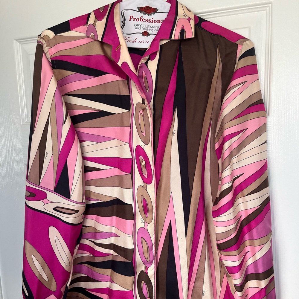 Vintage 70’s Emilio Pucci Multicolor Silk Shirt